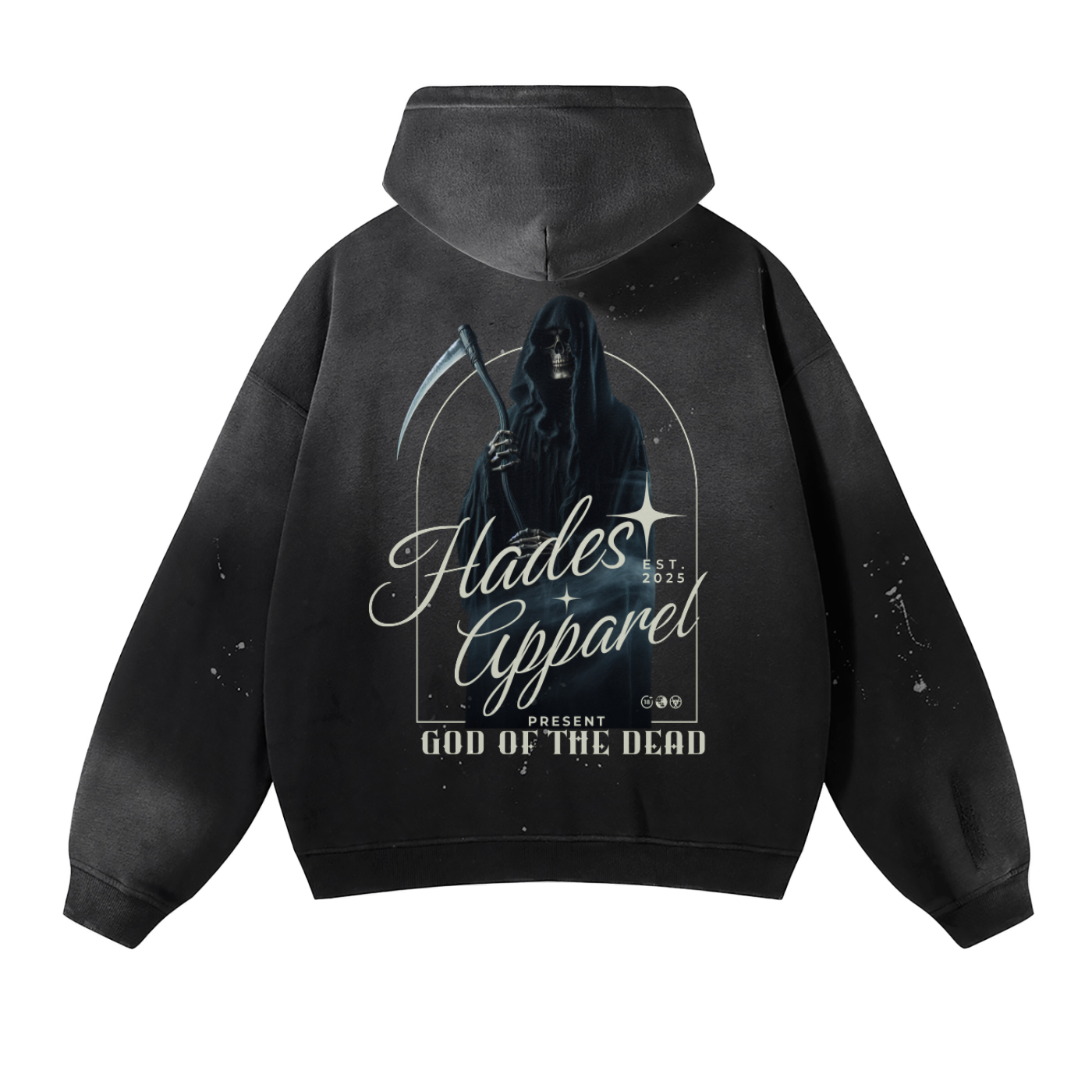 Hades Apparel Vintage Wash Frayed Fleece Hoodie - 360 GSM