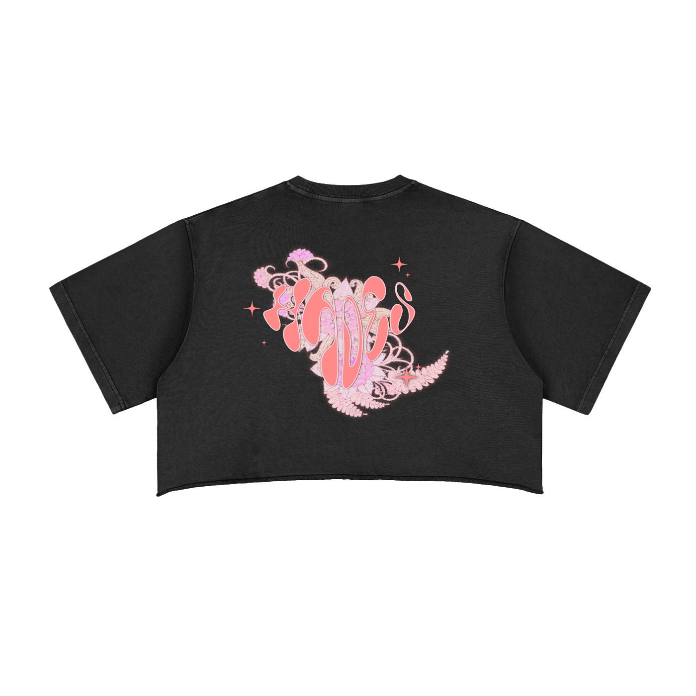 Hades Apparel Snow Washed Raw Edge Crop Top
