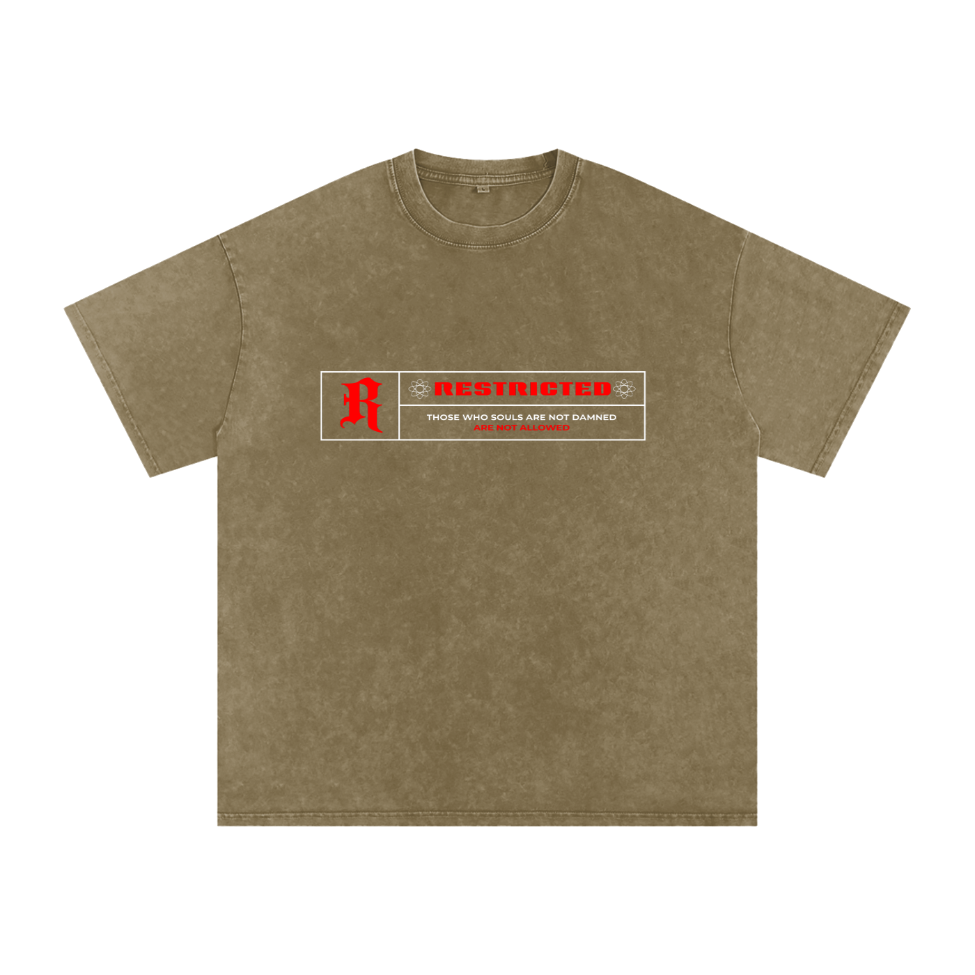 Hades Apparel "RESTRICTED" Acid Wash Oversize T-Shirt - 250 GSM