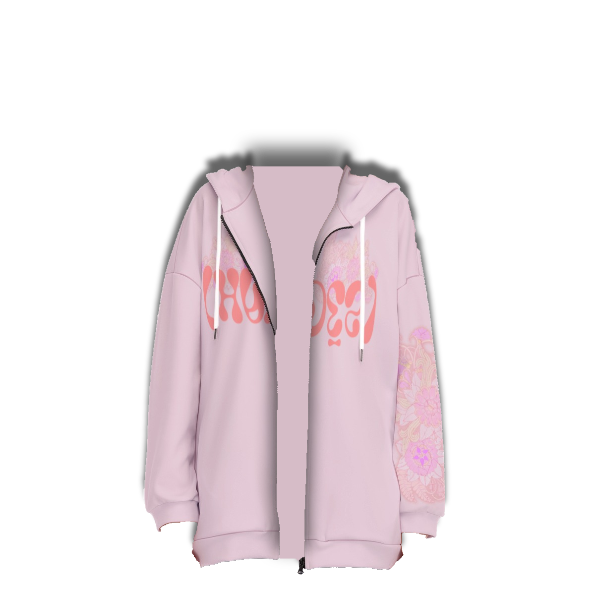 Hades Apparel All-Over Print Women's Long Hoodie With Zipper Closure