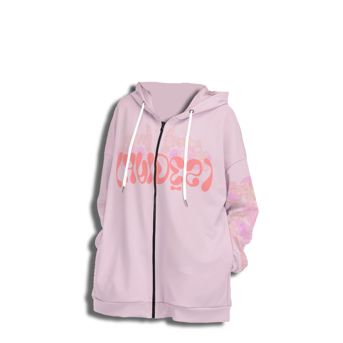 Hades Apparel All-Over Print Women's Long Hoodie With Zipper Closure