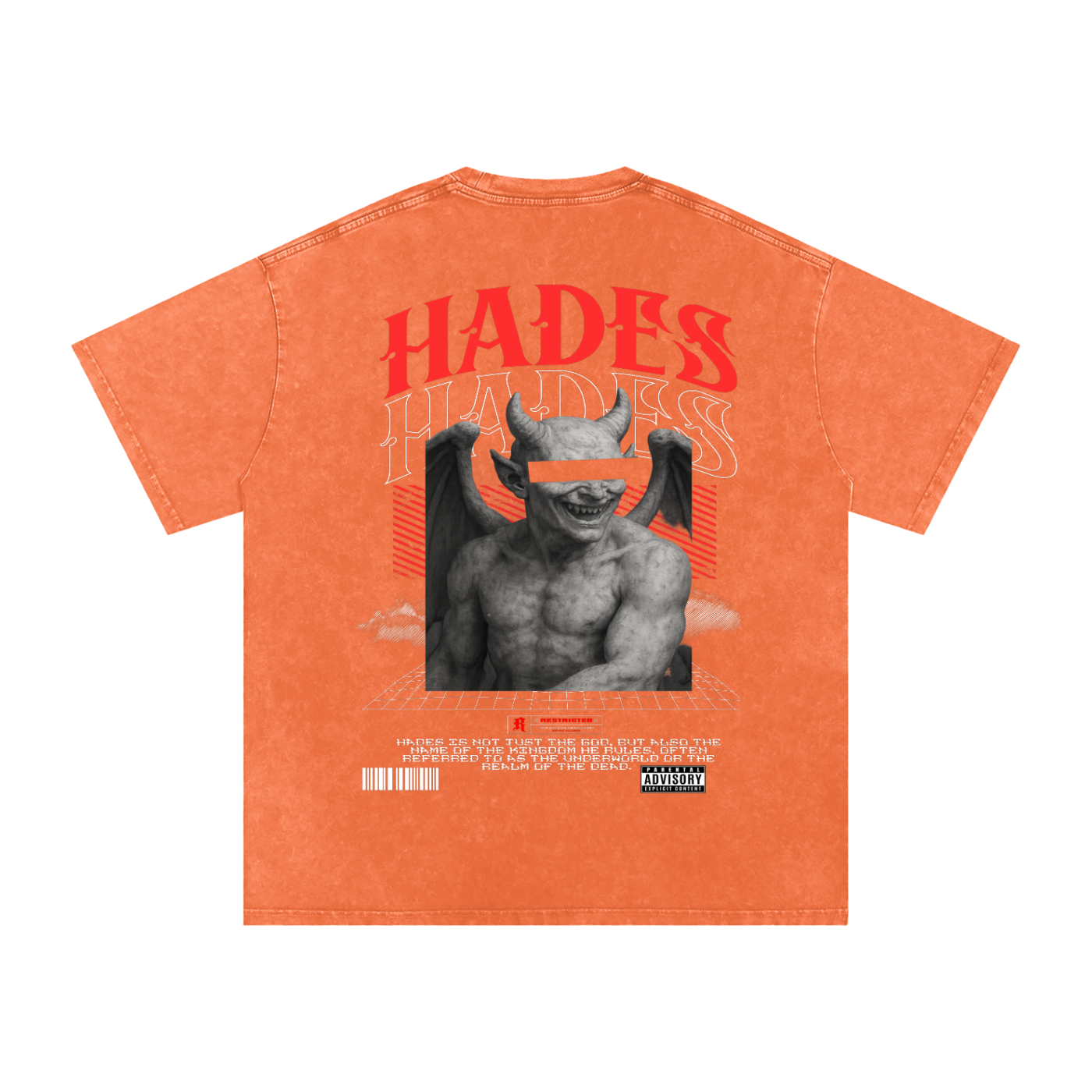 Hades Apparel "RESTRICTED" Acid Wash Oversize T-Shirt - 250 GSM