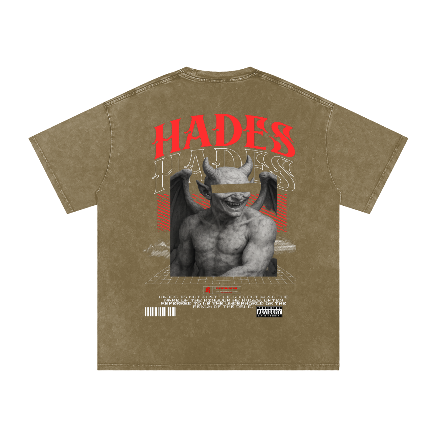 Hades Apparel "RESTRICTED" Acid Wash Oversize T-Shirt - 250 GSM