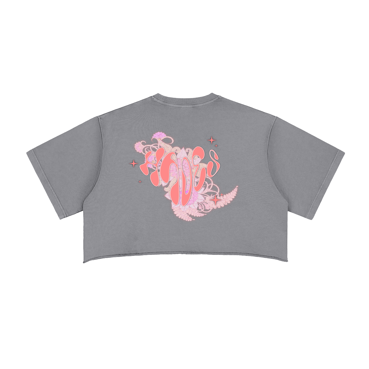 Hades Apparel Snow Washed Raw Edge Crop Top