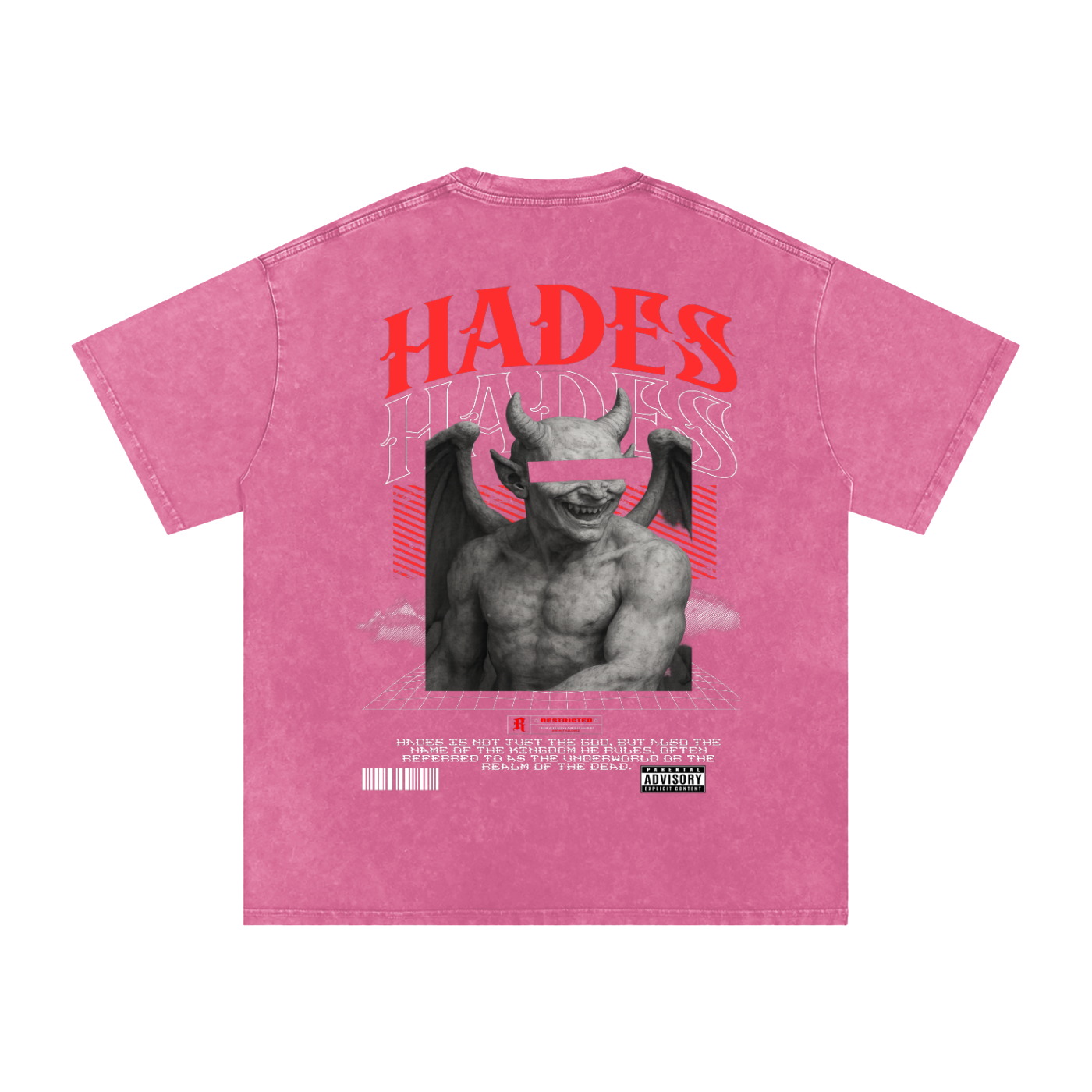 Hades Apparel "RESTRICTED" Acid Wash Oversize T-Shirt - 250 GSM