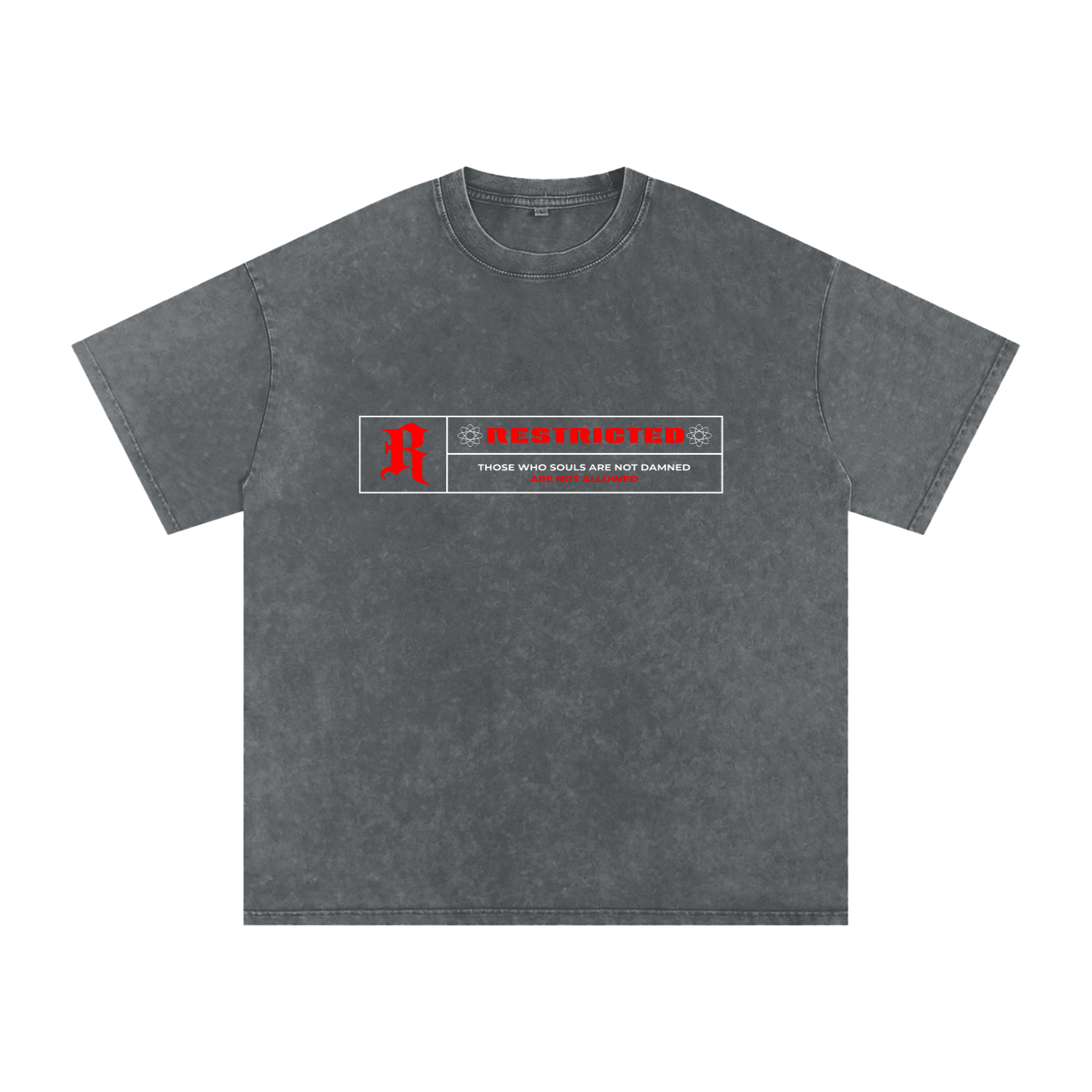 Hades Apparel "RESTRICTED" Acid Wash Oversize T-Shirt - 250 GSM