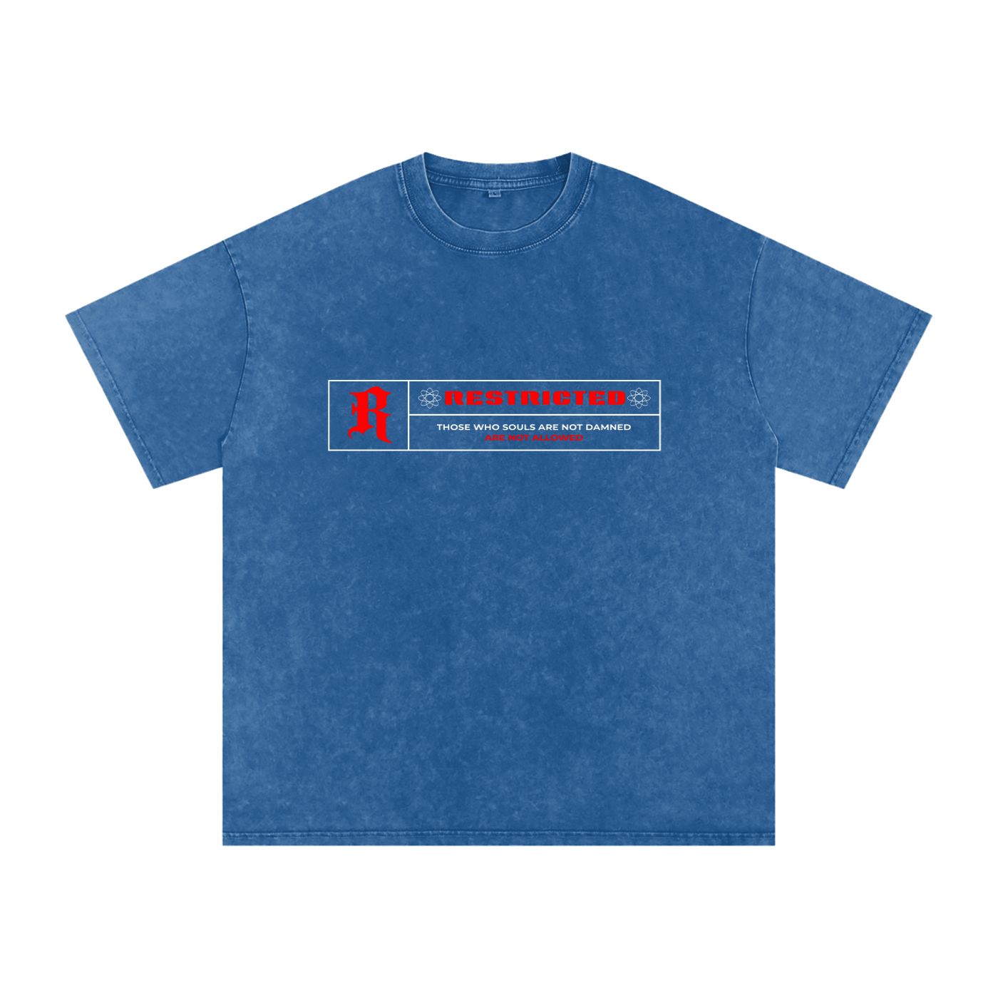 Hades Apparel "RESTRICTED" Acid Wash Oversize T-Shirt - 250 GSM