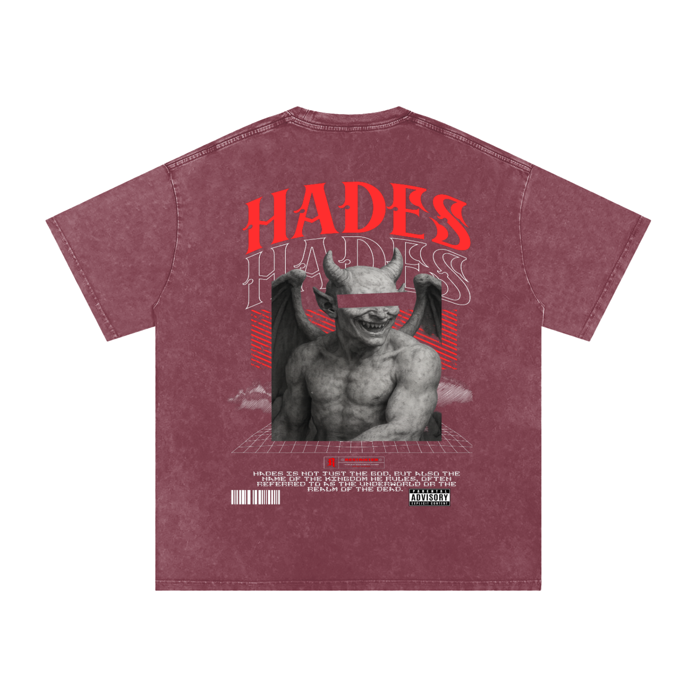 Hades Apparel "RESTRICTED" Acid Wash Oversize T-Shirt - 250 GSM