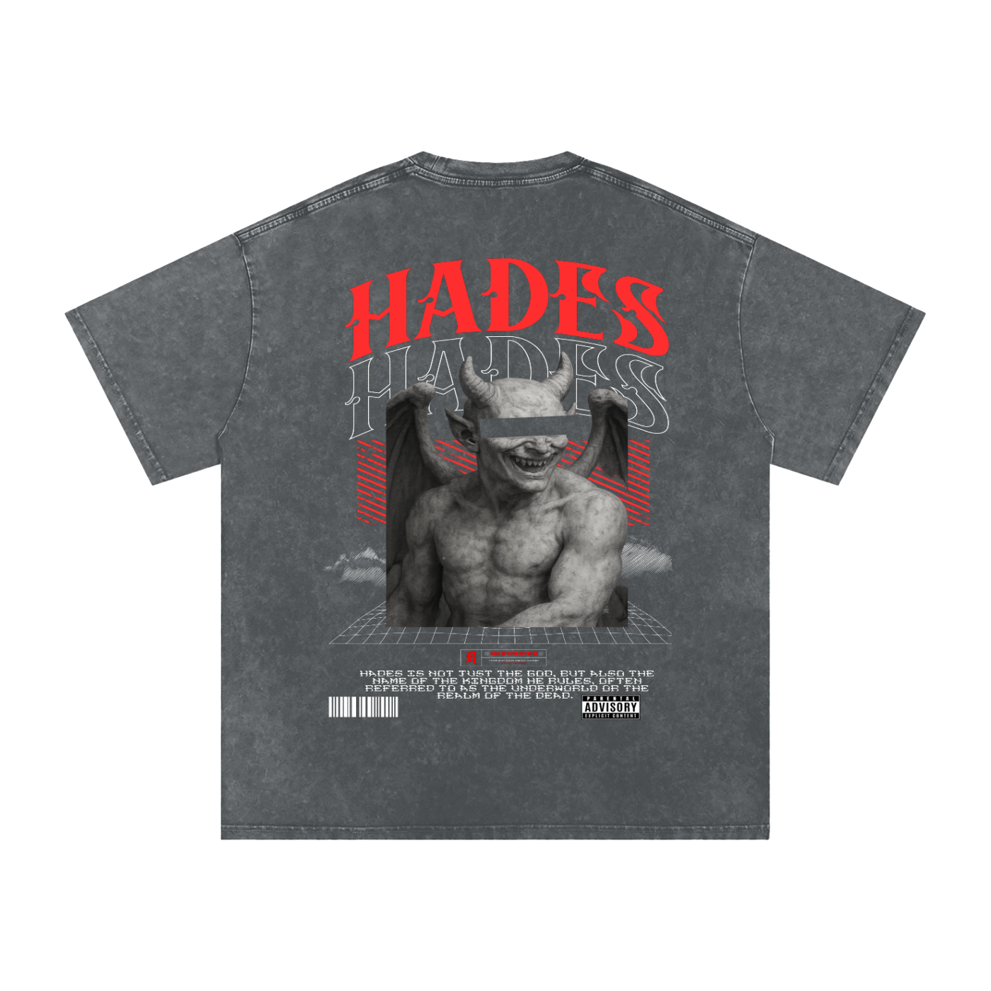 Hades Apparel "RESTRICTED" Acid Wash Oversize T-Shirt - 250 GSM