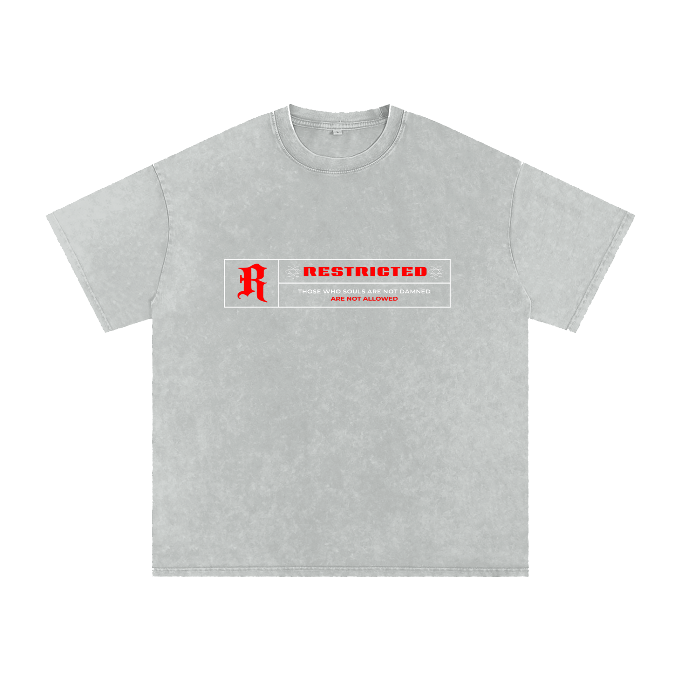 Hades Apparel "RESTRICTED" Acid Wash Oversize T-Shirt - 250 GSM