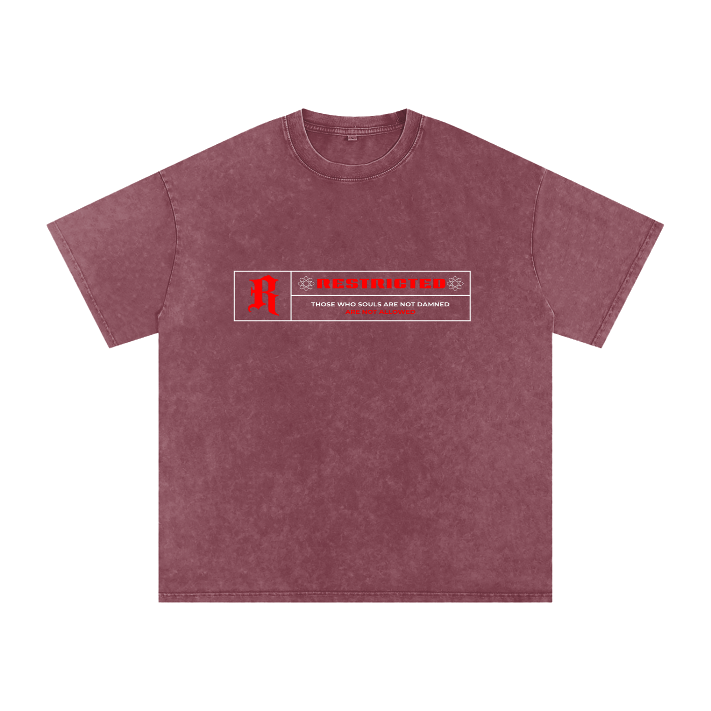 Hades Apparel "RESTRICTED" Acid Wash Oversize T-Shirt - 250 GSM