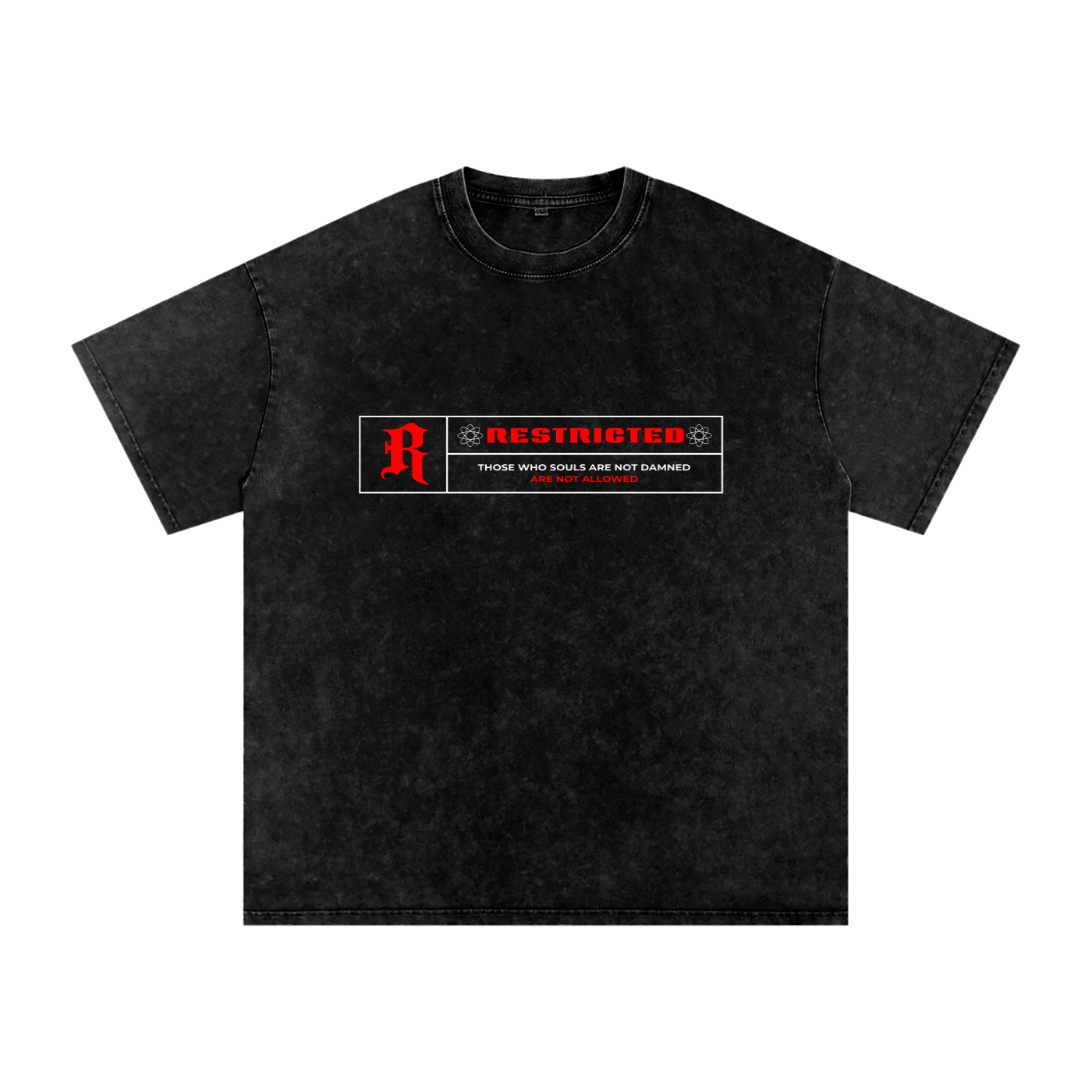 Hades Apparel "RESTRICTED" Acid Wash Oversize T-Shirt - 250 GSM