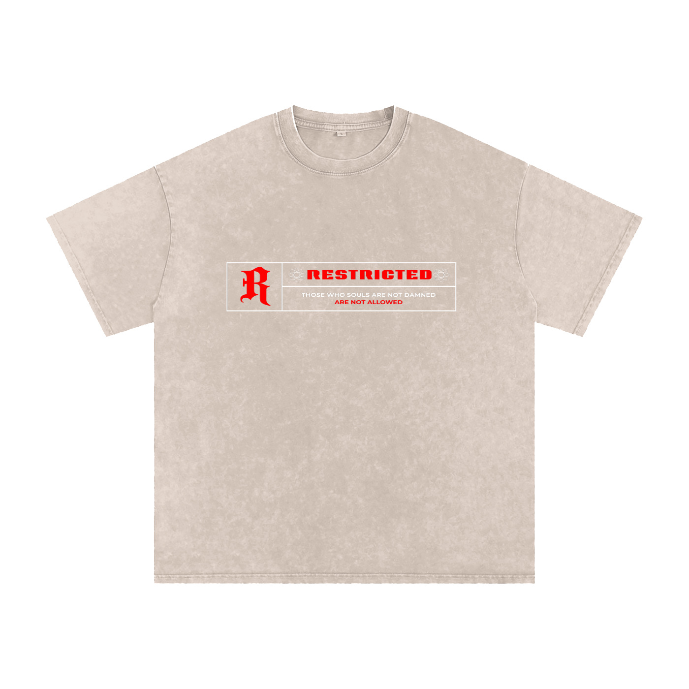 Hades Apparel "RESTRICTED" Acid Wash Oversize T-Shirt - 250 GSM