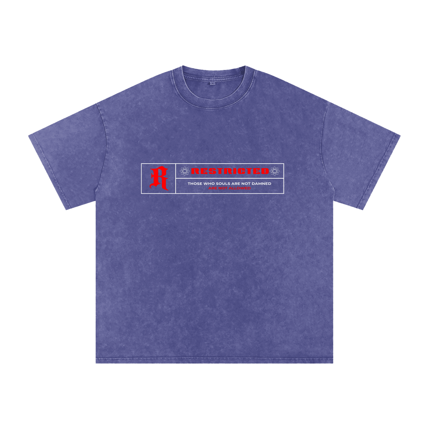 Hades Apparel "RESTRICTED" Acid Wash Oversize T-Shirt - 250 GSM