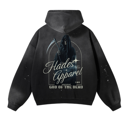 Hades Apparel Vintage Wash Frayed Fleece Hoodie - 360 GSM