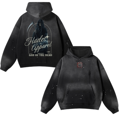 Hades Apparel Vintage Wash Frayed Fleece Hoodie - 360 GSM