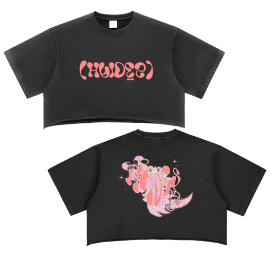 Hades Apparel Snow Washed Raw Edge Crop Top