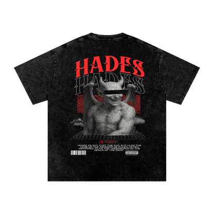 Hades Apparel "RESTRICTED" Acid Wash Oversize T-Shirt - 250 GSM