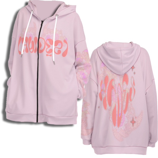 Hades Apparel All-Over Print Women's Long Hoodie With Zipper Closure