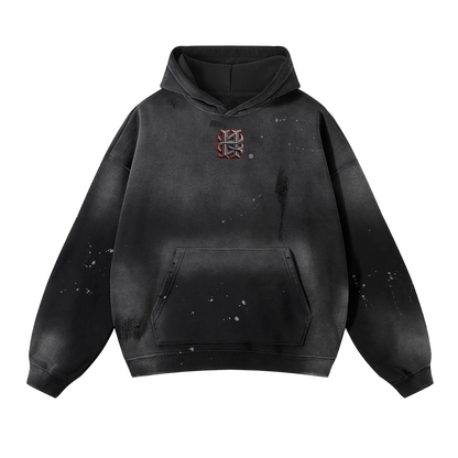 Hades Apparel Vintage Wash Frayed Fleece Hoodie - 360 GSM