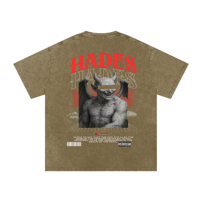 Hades Apparel "RESTRICTED" Acid Wash Oversize T-Shirt - 250 GSM