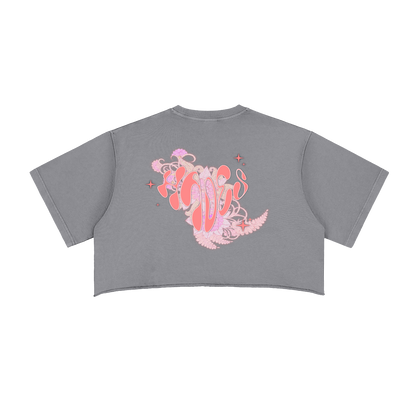 Hades Apparel Snow Washed Raw Edge Crop Top