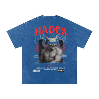Hades Apparel "RESTRICTED" Acid Wash Oversize T-Shirt - 250 GSM
