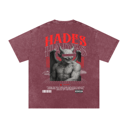 Hades Apparel "RESTRICTED" Acid Wash Oversize T-Shirt - 250 GSM