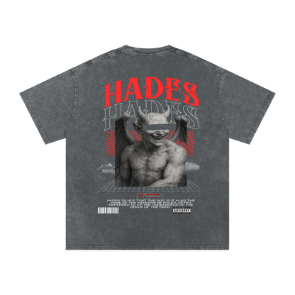 Hades Apparel "RESTRICTED" Acid Wash Oversize T-Shirt - 250 GSM