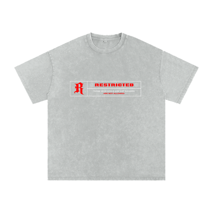 Hades Apparel "RESTRICTED" Acid Wash Oversize T-Shirt - 250 GSM