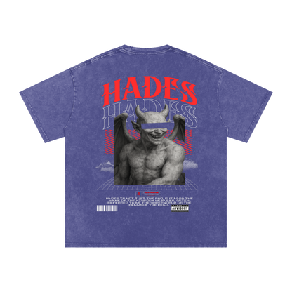 Hades Apparel "RESTRICTED" Acid Wash Oversize T-Shirt - 250 GSM