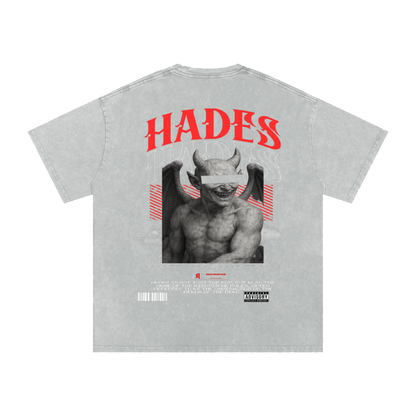 Hades Apparel "RESTRICTED" Acid Wash Oversize T-Shirt - 250 GSM