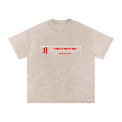 Hades Apparel "RESTRICTED" Acid Wash Oversize T-Shirt - 250 GSM